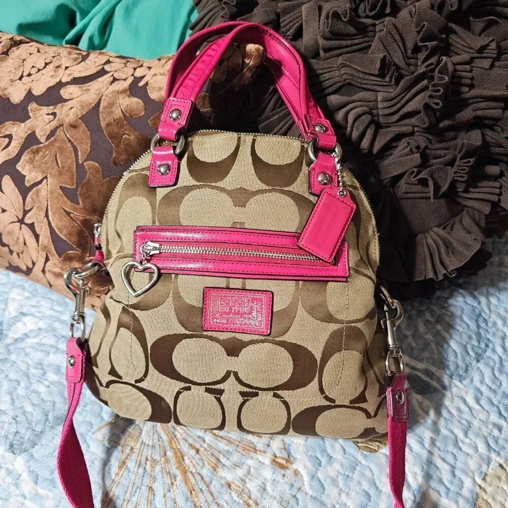 Vintage Coach y2k Poppy Daisy Satchel Purse with Crossbody Strap Bag